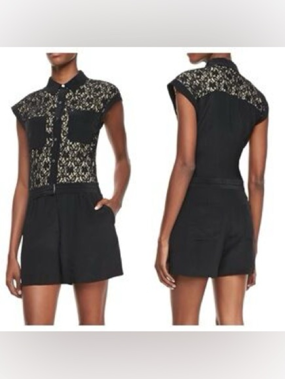 Marc by Marc Jacobs Leila black lace-top romper